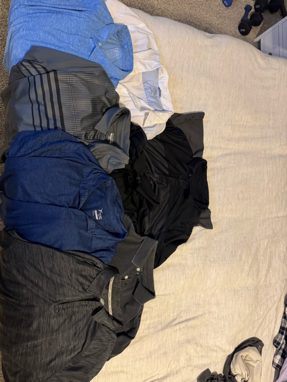 Mixed Men's Polo and Sport Shirts - Black, Navy, Gray, Blue, White